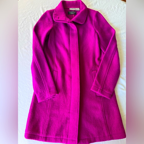 L.L. Bean with Bellandi Womens Coat Pink 100% Wool Made in Italy Fushia Size XS - Picture 2 of 13